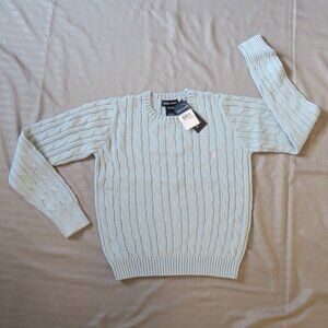 Ralph Lauren Girls Blue Cable Knit Sweater Size 8/10 NWT